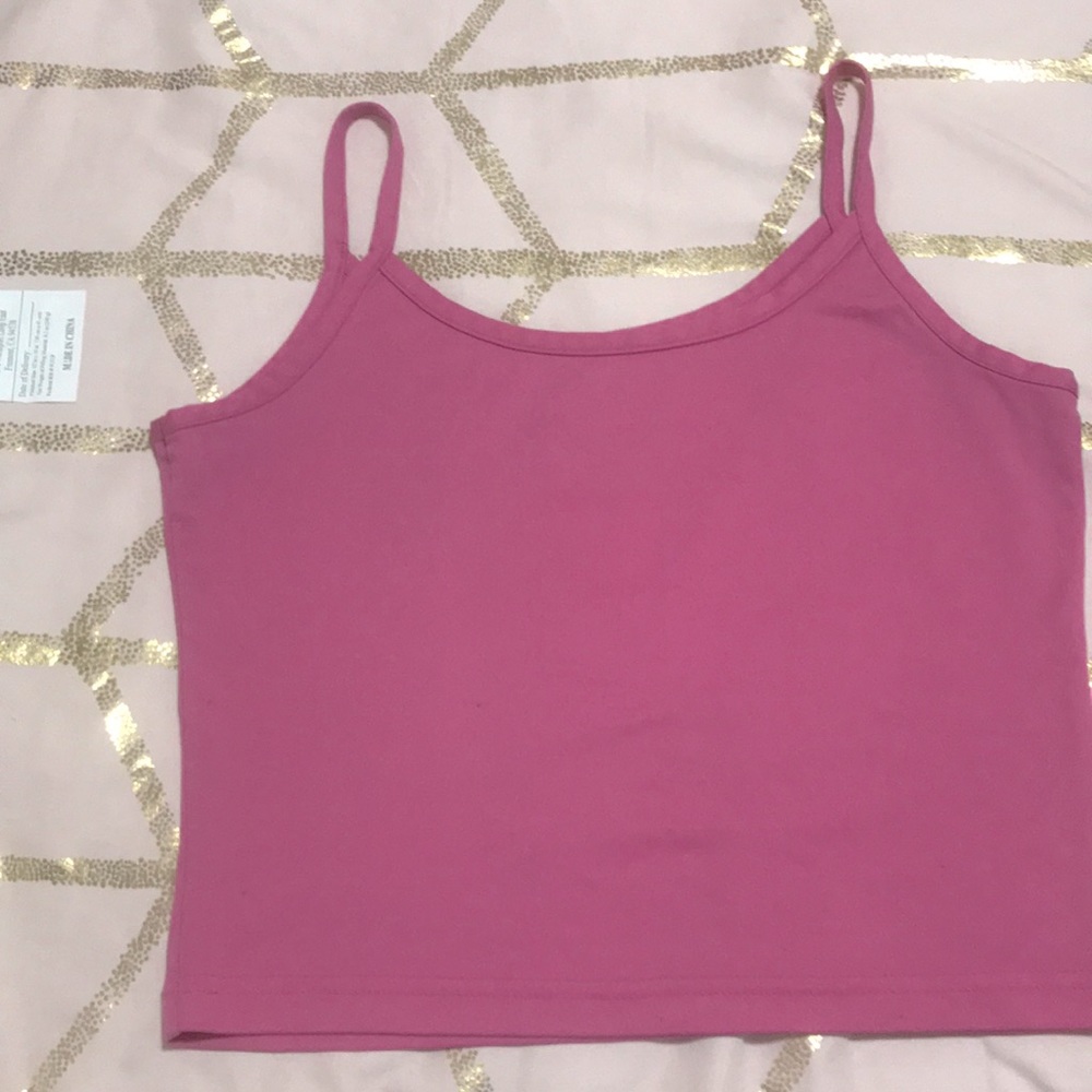 Pink silk crop top